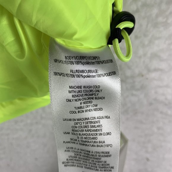 Calvin Klein Puffer Vest Womens M Highlighter Yellow Crop Performance 7580 - Picture 6 of 9